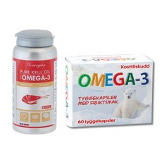 Isbjorn 挪威北極熊保健專家 磷蝦油魚油膠囊+DHA兒童魚油 (120顆/瓶+60顆/盒) 保健禮盒, 1套, 180顆