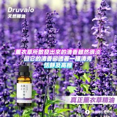 Druvalo 朵瓦洛 薰衣草精油，純淨無添加，清香恬靜，舒緩放鬆, 1件, 15ml, 薰衣草精油