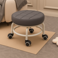 잇템스 쿠션있는 튼튼한 앉은뱅이바퀴의자 바닥의자, 4_그레이