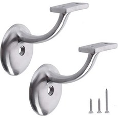 홈 마스터 하드웨어 무거운 작업용 계단 브래킷 난간 계단용 가정 또는 사무실 지지 무광 블랙 2개 세트, 2.25" Stainless Steel-2pack, 2