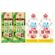 오뚜기 아임스틱 가볍당 딸기쨈 200g 2개+사과쨈 200g 2개, 1세트