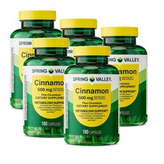 스프링밸리 시나몬 500mg 플러스 크롬 캡슐 Spring Valley Cinnamon Chromium, 5개, 180정