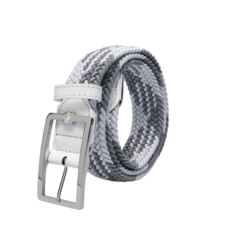 GP 高爾夫球腰帶，彈性編織，舒適透氣，多色可選, 白灰/黑灰, 1個