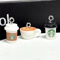 3D 커피 팬던트 키링만들기재료 폰줄 악세사리부자재