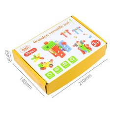 木質動物拆裝工具箱 創意DIY組合工具組 兒童益智玩具, abc39pc百變螺母0.5kg, 1套