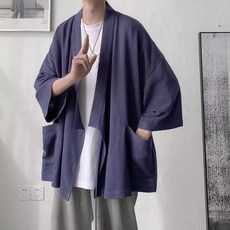 남성 잠옷 전통 사무라이맨 유카타 블랙 일본 기모노 의상