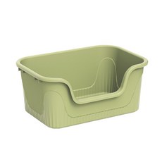 開放式貓砂盆，低矮入口防外濺，多色可選貓咪舒適如廁體驗, 綠, 1個