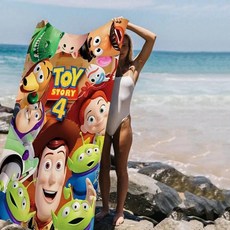 만화 영화 토이 대형 비치 타월 건조 모래 해변 여행용 수영장