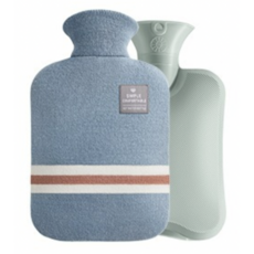 딜라이트홈 니트 보온물주머니2L핫팩 찜질팩 캠핑 보온찜질용, 아쿠아블루, 1개