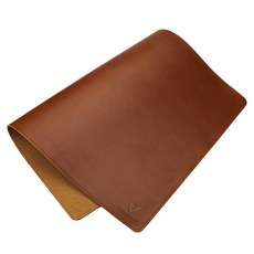 HUMERPAUL 真皮滑鼠墊 頭層牛皮瘋馬皮桌墊, 1個, 卡其色 瘋馬皮，頭層牛皮,400×600毫米 2.2毫米
