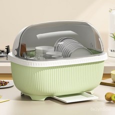 廚房碗筷收納盒塑料碗櫃抽屜式瀝水碗架家用帶蓋碗碟收納箱置物架, 咖啡棕【外翻蓋設計/不卡筷子】,【特大號】43cm長-適合4-5口）, 1個