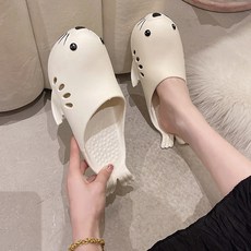 salimm 남녀공용 귀여운 강치 캐릭터 커플 앞막힘 비치 슬리퍼