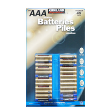 [2508CO(생활용품(인테리어/가전))]커클랜드 알카라인건전지 AAA(1.5V) 48PK, 1세트, 48개입