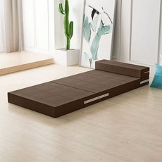 꾸꾸상점 접이식스프링매트리스 바닥 아늑한 싱글, 1cm, 브라운 5cm