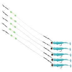 [낚핑TV] 13g지그헤드/3.5인치웜/고강도코팅강선30cm/5.2mm고축광튜브 /4mm케미/원탑 갈치루어채비., 1세트, 5개입