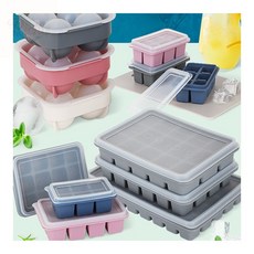 얼음틀 실리콘 왕 트레이 아이스큐브 위스키 각얼음, 타원형 4구 그레이, 1개