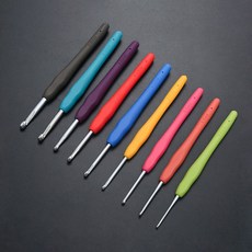 미끄럼방지 실리콘 손잡이 레이스 코바늘 뜨개바늘 뜨개질, 상세페이지 참조