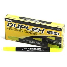 자바펜 듀플렉스 트윈 오리지널 형광펜, 노랑, 12개