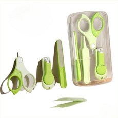 蘇霏小舖 嬰幼兒指甲剪四件套組 新生兒安全修甲組合, 綠色, 1個