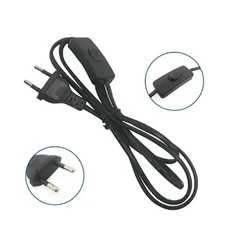 화이트 블랙 EU 플러그 램프 AC 303 220V 코드 데스크 전원 버튼 연장 스위치 2핀 와이어 케이블, [02] EU black
