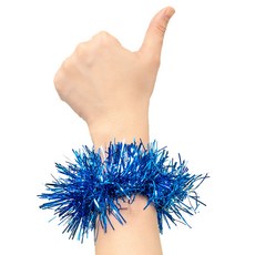 민화 KC인증 반짝이 응원 팔찌 (4종택1) 체육대회 단체행사 졸업식 붐비나 응원도구, (파랑), 1개