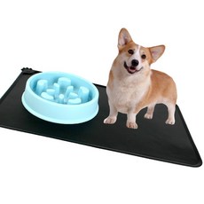 GR 고양이 강아지 식기 미끌림방지 매트 블랙