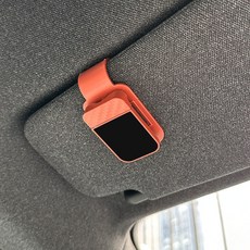 OFFCURVE 차량용 선바이저 선글라스 클립 안경 홀더 거치대 (흔들림 방지 차량 인테리어 소품), 갈색, 1개