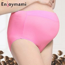 ENJOYMAMI 科技機能超彈性咖啡紗抑菌孕婦高腰內褲-蜜桃粉，高腰包覆、吸濕排汗，孕婦內褲推薦
