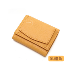 Q妹來囉 超薄真皮三折短夾 迷你大容量 頭層牛皮 手掌紋 短夾 牛皮女皮夾 零錢包