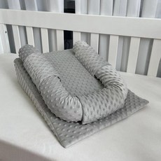 嬰兒斜坡墊 哺乳枕 豆豆絨 適用0-3歲寶寶, 灰色