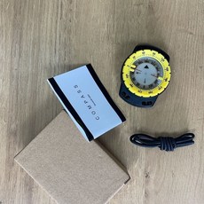 【臺灣出貨】特價 潛水指南針 潛水腕錶 彈力繩潛水指北針指南針 強磁靈敏可潛水50米帶夜光指南針-奢尚匯品, 黃色, 1個