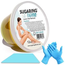 Sugaring Soft for Legs Bondage Technique 스트립 유기농 왁싱 장갑 및 어플리케이터 포함, SugaRING 링 반지 At Home SOF 오브T, 348g