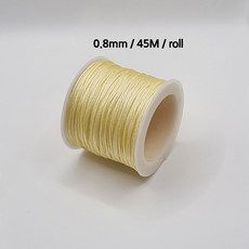 [비즈엔케이] 0.8mm 나일론 매듭실 45M (롤) 판매단위 팔찌 만들기 재료, 1개, 크림