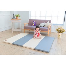 Mang Mang小鹿蔓蔓 兒童4cm摺疊地墊 四折S款 4款可選, 鋼琴灰