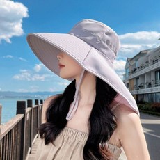 여성 목덮는 와이드 방수 챙 모자 플랩캡 물놀이 수영 zin+9814Nt