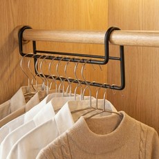 코코로이 헹거 공간활용 2단 옷걸이 2개입, 블랙