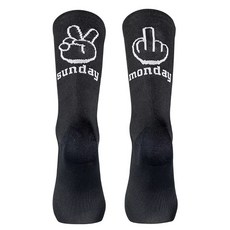 Northwave NW Sunday Monday 自行車 車襪 快速排汗 柔軟透氣 快乾單車襪, 黑,L, 1個