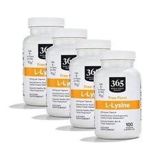 365홀푸드마켓 엘라이신 500mg 프리폼 필수아미노산 캡슐 365 Whole Foods Market L-Lysine, 100정, 4개