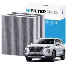 2+1 하이필터 PM1.0 활성탄 자동차 에어컨필터 현대, 3개, 펠리세이드 (2세대/LX2) H10G107
