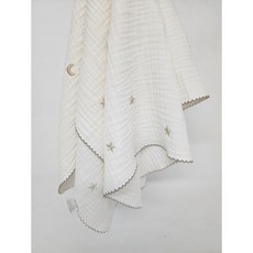 3중 거즈 블랭킷 사계절 휴대용 이불, 별달자수