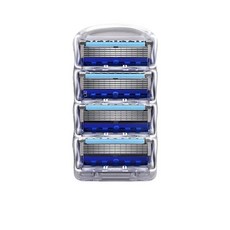 高品質五刀頭刮鬍刀片 適用吉列刮鬍刀片, 1個, 【配件】五層刀片-藍黑(4入盒裝)