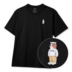 플라바 캐주얼캣 남녀공용 반팔 티셔츠 남자 남성 면티 빅사이즈 반팔티