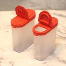 타파웨어 엠엠 소금 후추 양념통 2P세트 오렌지 소금통 후추통 양념통 양념병 조미료통