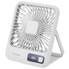 Hyades 스퀘어 미니 탁상용 선풍기 무선 초경량 선풍기 Q3 프리미엄 1800mAh배터리, 화이트, 화이트