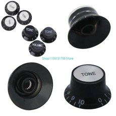 기타 햇 손잡이 속도 조절 볼륨 톤 일렉트릭 전위차계 캡, 1개, 기본
