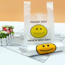 스마일 손잡이 포장 배달비닐봉투 100매 32*52CM, 1개, 32X52CM
