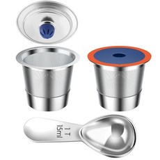 Keuring 2.0& 1.0용 스테인리스 스틸 재사용 가능한 K 컵 큐어링 커피 메이커용 포드 1팩 스쿱이 있는 2팩 영구 필터 (2팩)