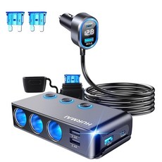 9 in 1 담배 라이터 스플리터 264W 3 소켓 자동차 시가 라이터 어댑터 Type-C QC3.0 PD 30W 충전 튼튼한 트럭 자동차 USB 채거 멀티 플러그 콘센트, [ 1641762 ] 9 in 1 담배 라이터 스플리터, 1개