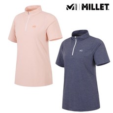 밀레 이월상품 여성 여름 시원한 메쉬 냉감 등산 기능성 반팔 집업 티셔츠