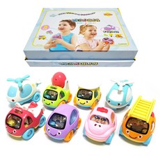 [ 세계유통 ] 8p 베이비 미니카세트 / 파스텔 색상의 8가지 귀여운 표정의 미니자동차세트 미니카세트 어린이집 남아선물 여아선물 유아선물 유아장난감 유아완구 단체선물, 1개